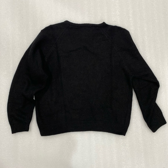 Vintage Lord Isaac’s Black Crewneck Sweater Snakeskin Appliqué Silk Angora Med - Picture 10 of 13